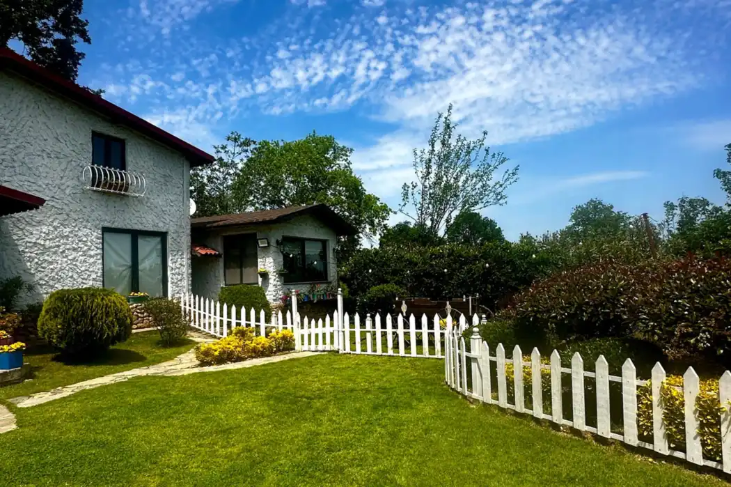 Home with a completed lush garden